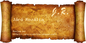 Járó Rozália névjegykártya